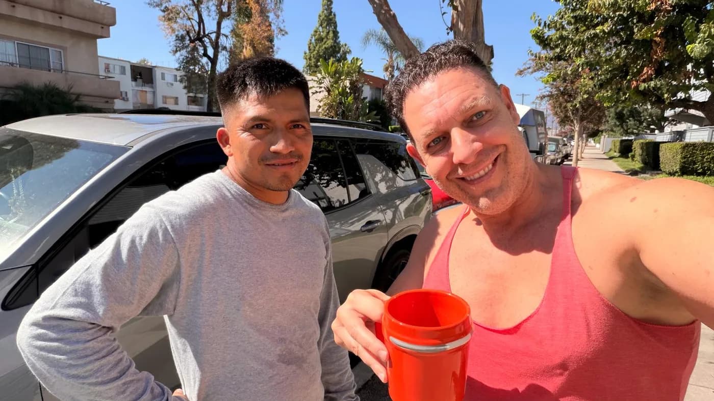 Season Control technician with a customer on site in Greater Los Angeles